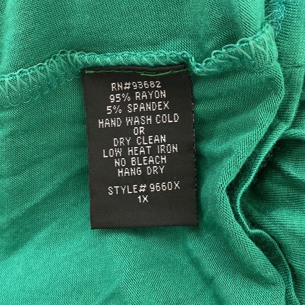 Forgotten Grace Emerald Green Mesh Neckline Top - Picture 6 of 6